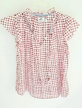 Vineyard Vines Red White Flutter Sleeve Top